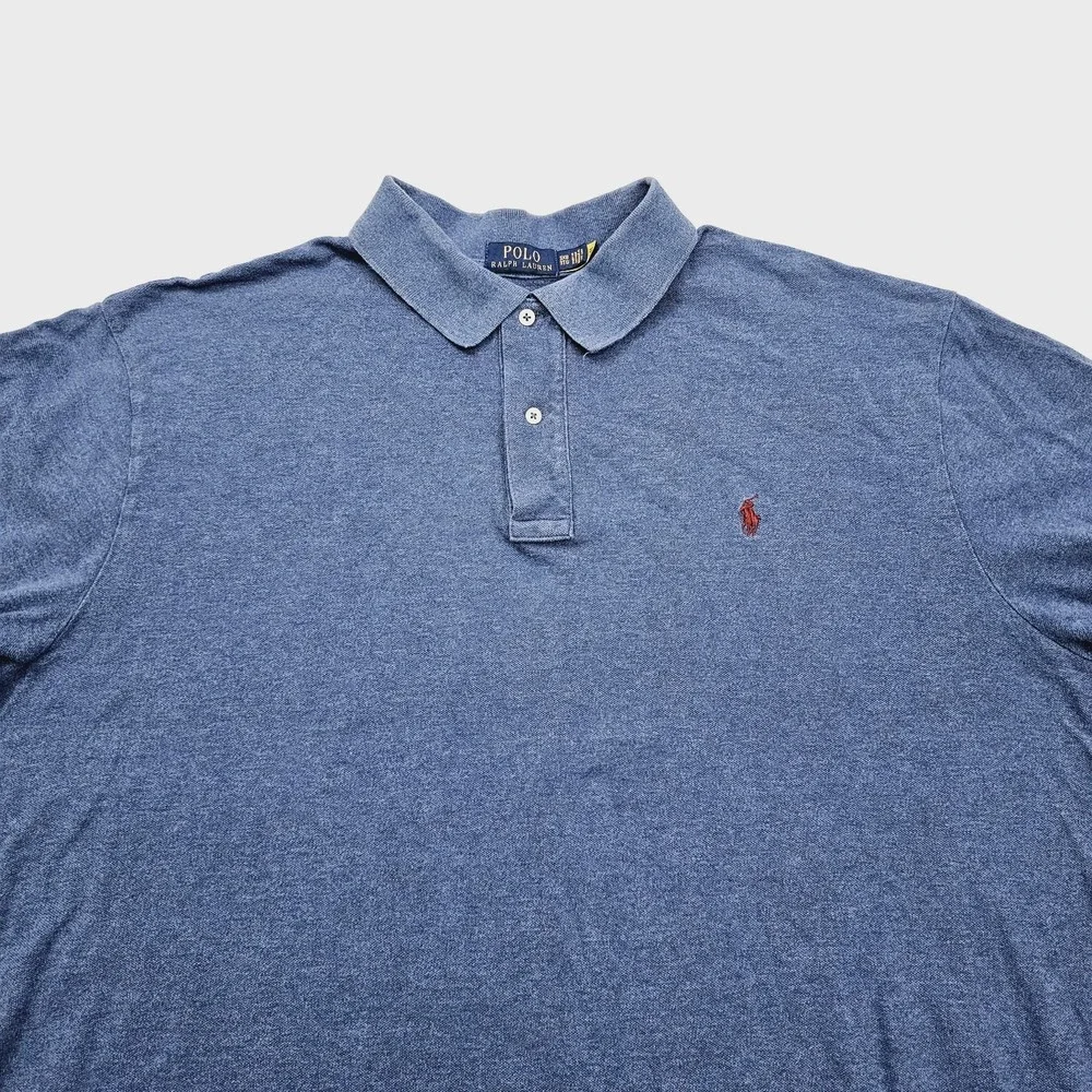 Polo Ralph Lauren Polo Shirt‎ Mens 3XB BIG Blue Short Sleeve Pony Casual Cotton